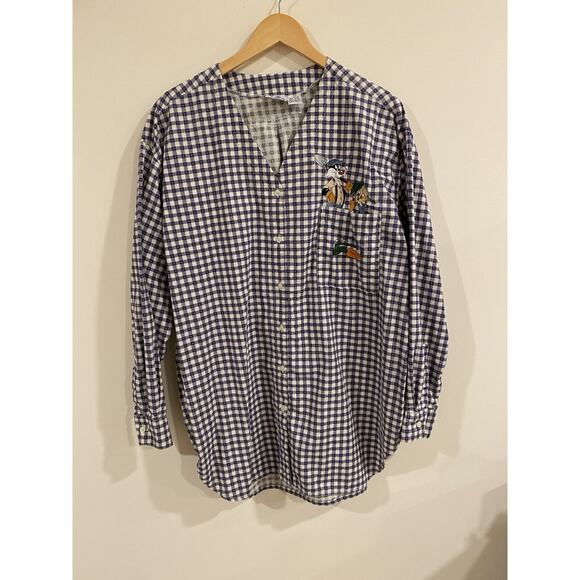 Acme Clothing VTG Embroidered Looney Tunes Plaid Button Shirt (No Collar) OSFA - Picture 2 of 10